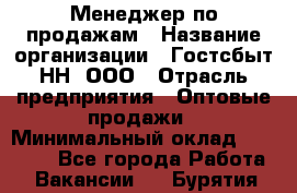 Менеджер по продажам › Название организации ­ Гостсбыт-НН, ООО › Отрасль предприятия ­ Оптовые продажи › Минимальный оклад ­ 50 000 - Все города Работа » Вакансии   . Бурятия респ.